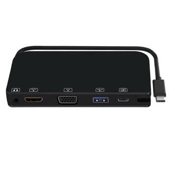 

ONTEN TYPE C Multi function Dock HDMI VGA USB3.0 + Audio,For Macbook phone video to hdmi vga tv projector speaker Smart Box