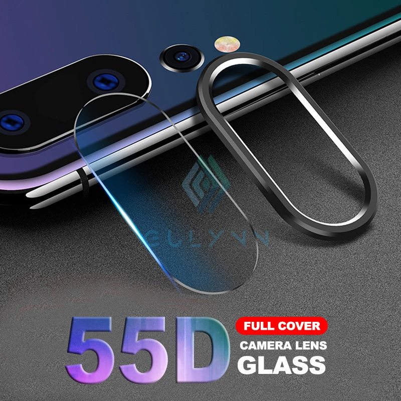 Закаленное стекло 55D для Huawei P30 P20 Honor 20 Pro Nova 5i 5 металлическое кольцо объектив