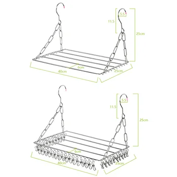 

Multifunctional Clothes Drying Rack Stainless Steel Laundry Garment Drying Hanger for Hanging Clothes Towels Socks Shoes DNJ998