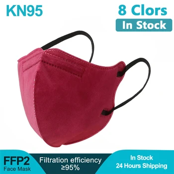 

20pcs Black Red KN95 Face Mask 5 layer filter dust port PM2.5 mascarillas FFP2 Nonwoven health Protective mask fast delivery