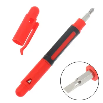 

4 In 1 6mm Pen-Shaped Multi-function Alloy Screwdriver With Two Double-ended Bits