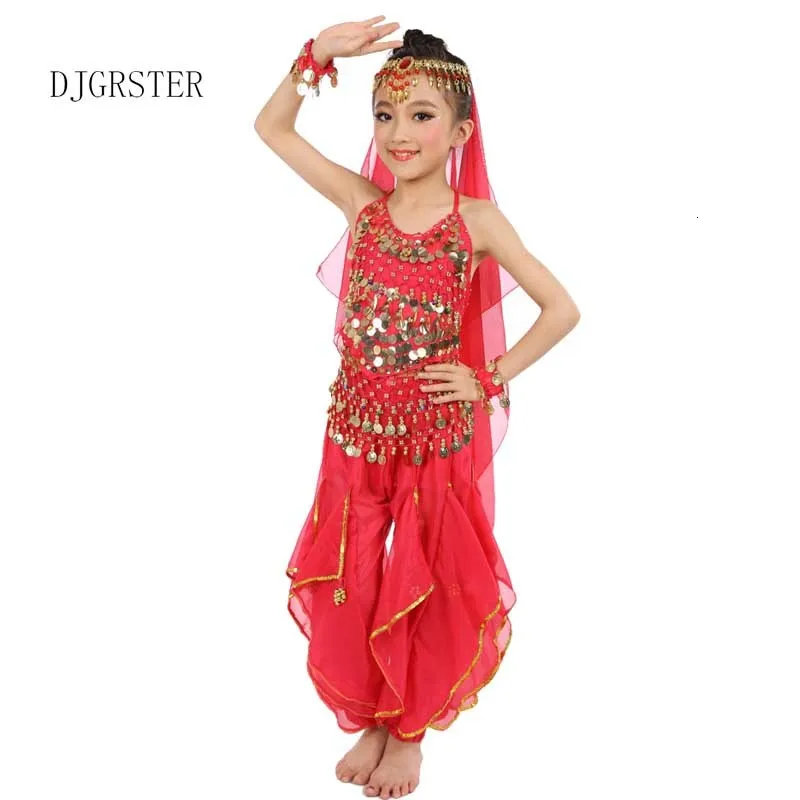 DJGRSTER Girls Belly Dance Costume Child Bollywood Dance Costumes Bellydancer Children Indian Clothing Dresses Kids Bellydance (5)