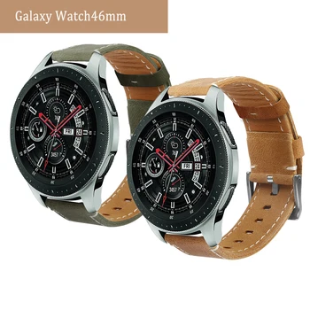 

Genuine Leather Bands For Samsung Galaxy Watch 46mm Replacement Smart Watch Strap For Samsung Galaxy SM-R800 Wristband Bracelet