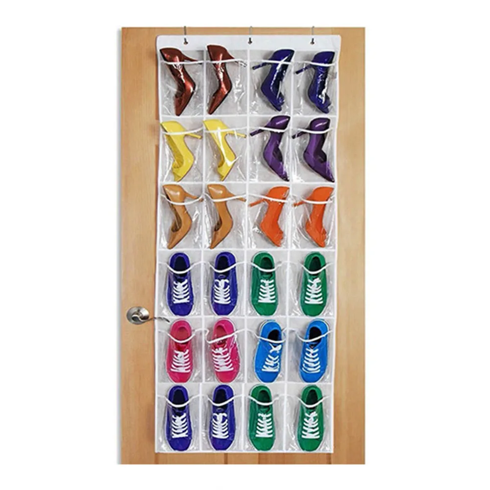 

24 Pockets Shoe Toy Rack Wardrobe Over Door Hanger Shelf Storage Bag Organizer