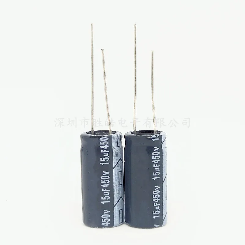 10PCS 450v15uf New Straight Plug-in Aluminum Electrolytic Capacitors Size：10x17（MM） 10pcs 25v1000uf 10 17mm 10 20 1000uf 25v high quality aluminum electrolytic capacitors size：10x17 or 10x20（mm）