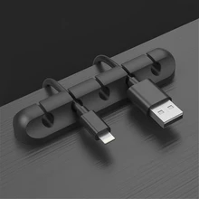 Organisateur de câble USB en Silicone, 1 pièce, Clip d'écouteur, chargeur de fil, support de ligne de données, enrouleur de câble, Clip de fixation de ligne, accessoires de bureau 