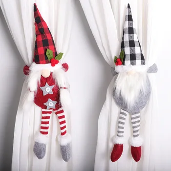 

Windows Christmas Curtain Decor Felt Doll Merry Christmas Decor for Home Christmas Gifts Navidad Happy New Year 2021