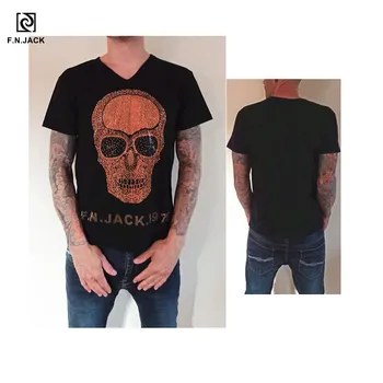 

F.N.JACK Men t shirt Boyfriend gift T shirt Hip hop Skull Funny T shirts Mens workout shirts Streetwear Christmas shirt