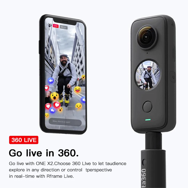 Экшн камера Insta360 One X2 360 5 7 K VR Video 10M Водонепроницаемая Insta карманная панорамная