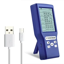 Çok fonksiyonlu CO2 0-5000 ppm metre Mini karbon dioksit dedektörü gaz analizörü taşınabilir hava kalitesi test cihazı TVOC HCHO AQI