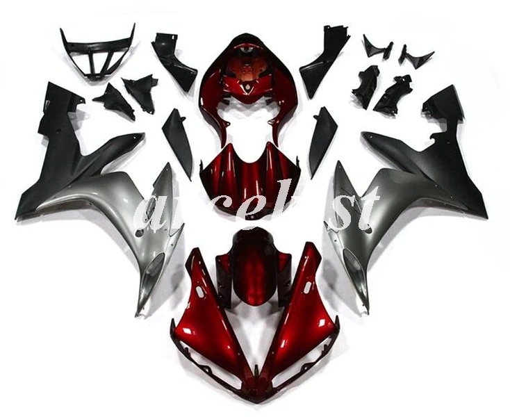 

New ABS Injection mold Full Fairing kit fit for YAMAHA YZF - R1 2004 2005 2006 YZF R1 04 05 06 YZF1000 Custom dark red gray