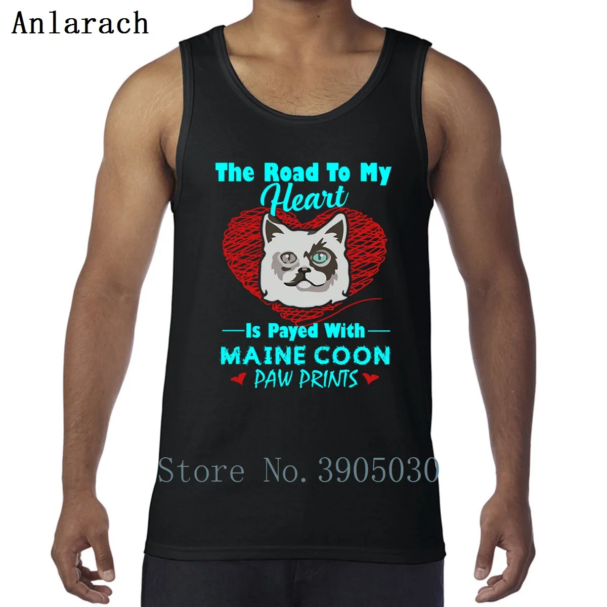 

Maine Coon Cat Vests Unique Muscle Clothes Trendy Tank Tops For Men Designing 100% Cotton Authentic Anlarach Summer