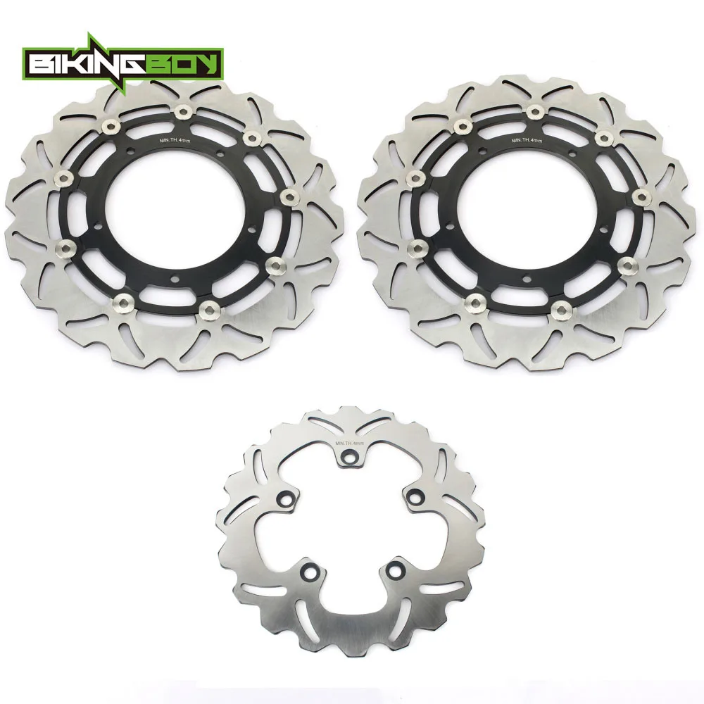 BIKINGBOY для YAMAHA FZ1/ABS 06-14 FZ1 Fazer 06-12 FZ1 Fazer ABS 07-19 FZ1 N/ABS 06-12 Передние Задние тормозные диски роторы - Цвет: Wavy Black