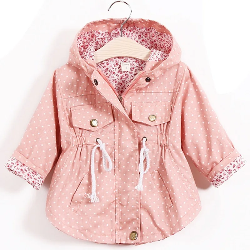 Новая куртка для девочек детская одежда плащ для девочек Детская куртка пальто с капюшоном для девочек Зимний плащ верхняя одежда с капюшоном - Цвет: pink