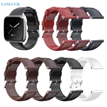 

23mm Oil Wax Leather Universal Wrist Strap for Fitbit Versa Lite Bracelet Watch Band for Fitbit Versa Replacement Accessories