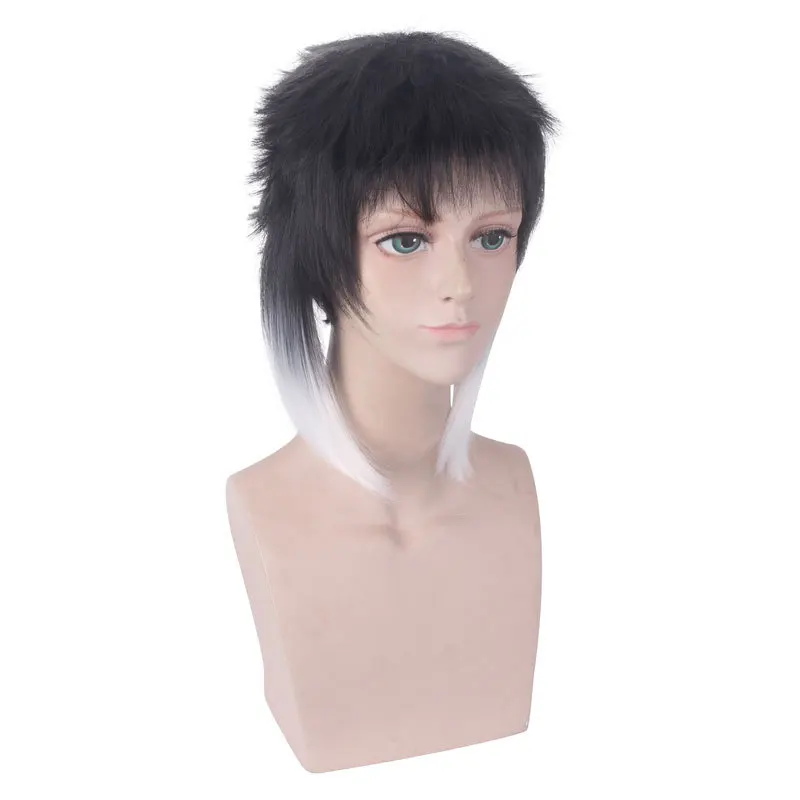 Ktip Up Bungo Stray Dogs Ryuunosuke Ryunosuke Akutagawa Wigs Black White Heat Resistant Syntehtic Hair Cosplay Wig