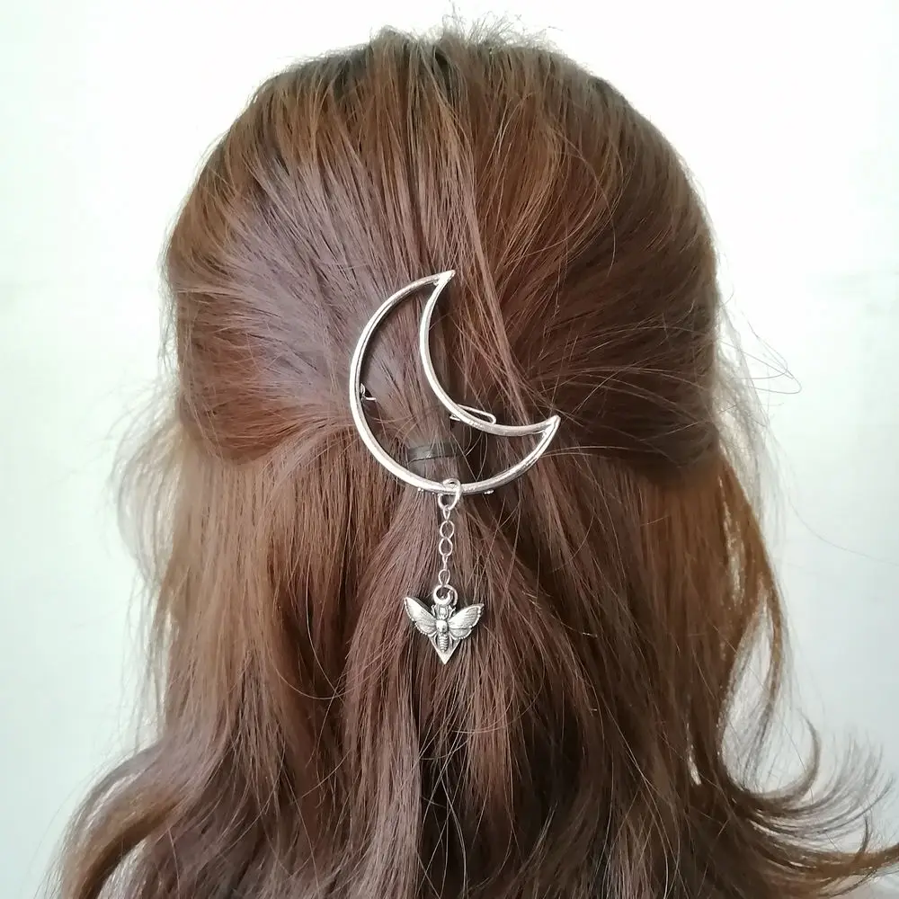 1 шт. заколка для волос в виде полумесяца мертвой мотыльки насекомое повседневная