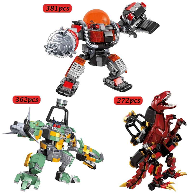 381pcs Dinosaur Mech Building Blocks Tyrannosaurus Velociraptor Dragon Knight City Figures Bricks Toy For Kids Children Blocks Aliexpress