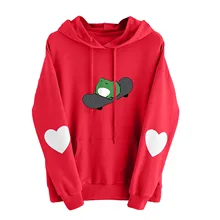 

Kawaii Hoodies Women's Long Sleeve Frog Print Hoodie Sweatshirt Jumper Hooded Sweatshirt Pullover Tops Худи Женский New