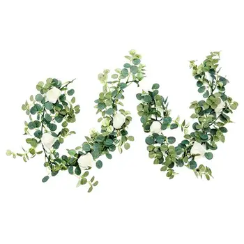 

with 8 Roses 1.8M Artificial Plant Simulated Eucalyptus Creative Ornament Greenery Handmade Romantic Fashion Festive