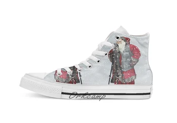 

Smile Rudolph Custom Casual High Top lace-up Canvas shoes sneakers Drop shipping