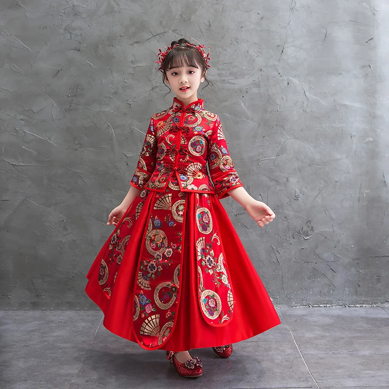 Hanfu/Вечерние платья для девочек на день рождения в китайском стиле Свадебное