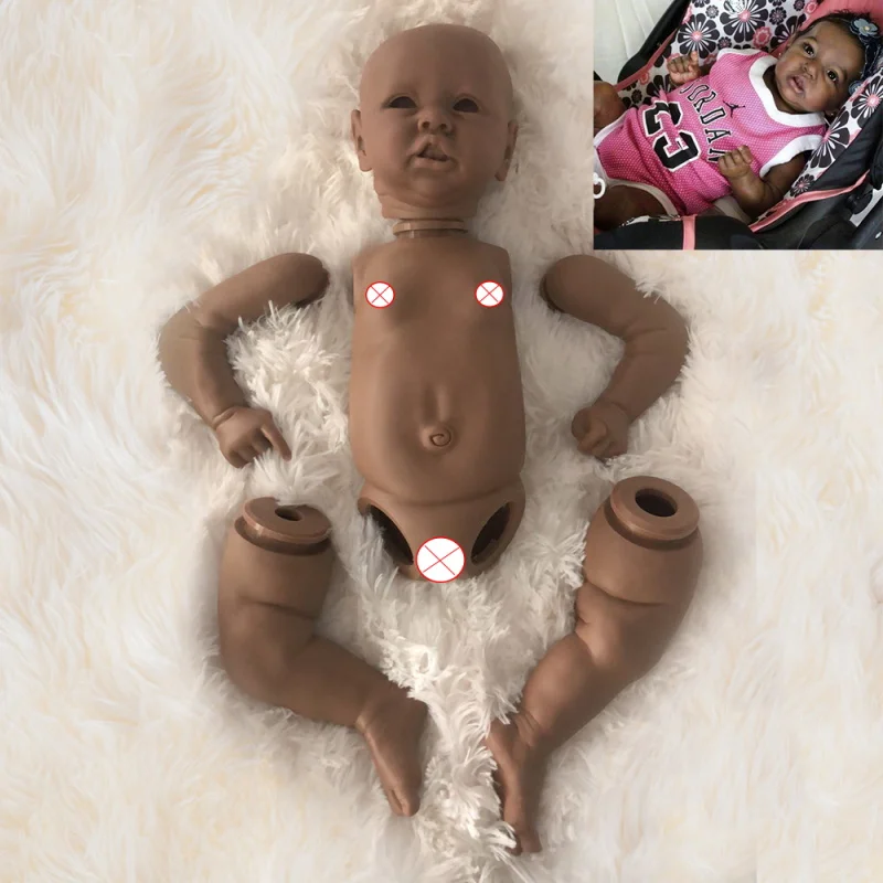 21inch Black Baby Silicone Vinyl Reborn Doll Levi Blank Kit Cloth Body DIY Soft Unpainted Parts | Игрушки и хобби