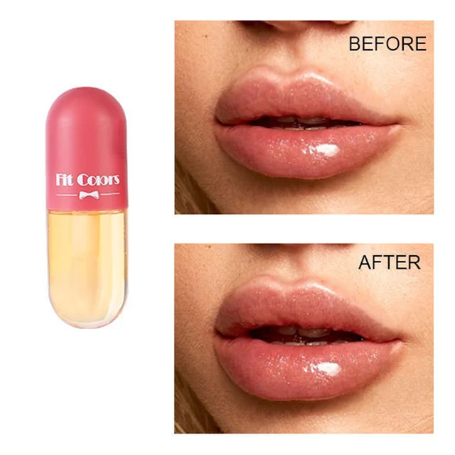 Crystal Jelly Lip Gloss Capsule Lip Plumper Oil Shiny Clear Lip Oil Moisturizing Women Lip Gloss