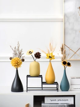 

B-LIFE Handmade Frosted Ceramic Vases Glaze Country Style Home Decor Europe Stylist Pot for Flowers Unique Rectangle Design