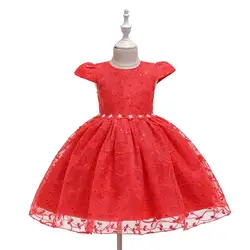 2017 детская одежда без рукавов бордового цвета для девочек 3 до 10 лет Свадебные платья праздничное платье для девочек элегантное детское