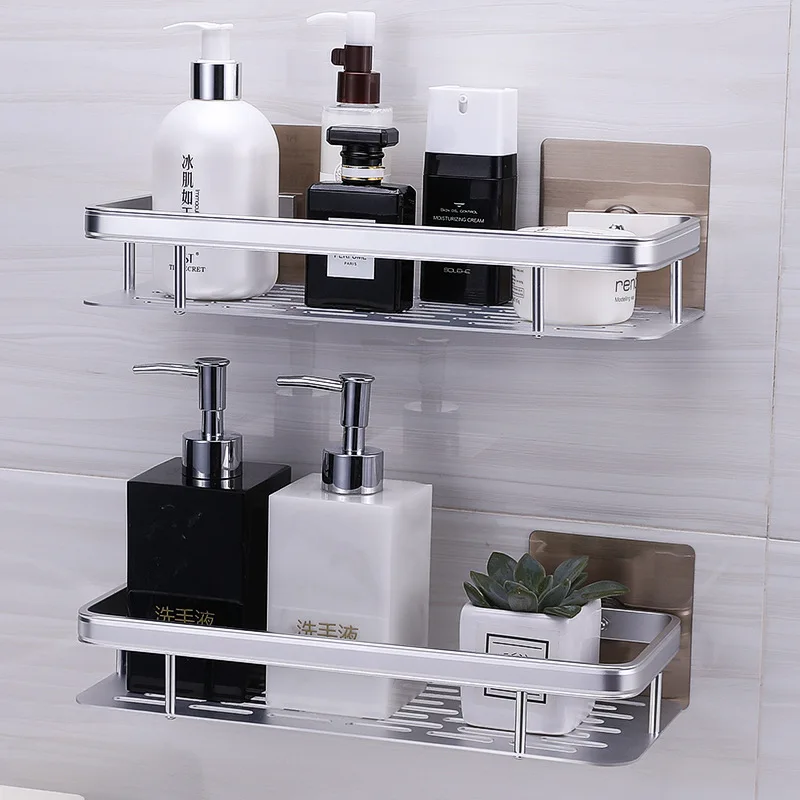 

Punch-Free Wall-Mounted Bathroom Shelf Storage Rack Bathroom Organizer Rack Kitchen Accessories Set Shower Household Items