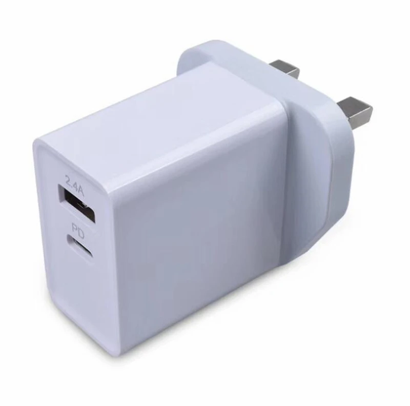 Настенное зарядное устройство USB PD type C с 2 портами для быстрой зарядки iphone 7 8X11 samsung S8 Note 10 S10
