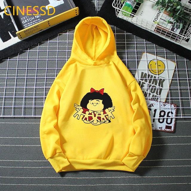 Mafalda Hoodie Children Harajuku Cute Funny Sweatshirt Winter 2020 Fashion Girls Clothes Unisex Tops Kids Teen Streetwear Fleece 0102017h
