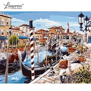 

DIY Painting By Numbers Landscape Scenery Venice Dropshipping Coloring By Numbers Wall Art Picture For Living Room Wall Art