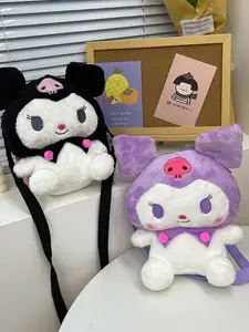 Плюшевый Рюкзак Kawaii Sanrio, рюкзаки Kuromi для девочек, аниме плюшевый рюкзак для сумки, мягкие игрушки-животные для девочки, кукла, рождественски...