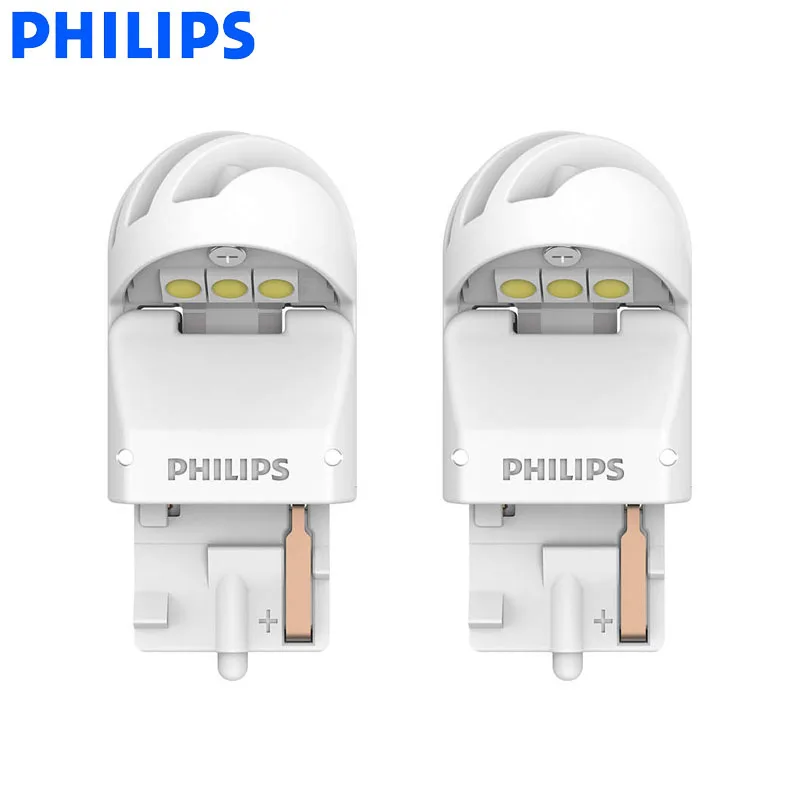Philips X-treme Ultinon светодиодный gen2 W21 T20 7440 12 в 6000 К Белый светодиодный автомобильный фонарь сигнал поворота заднего хода лампы стоп-светильник 11065XUWX2, 2X