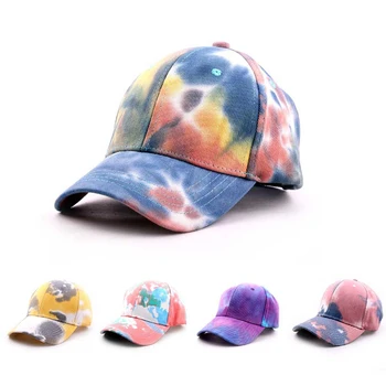 

New style Korean tie-dye baseball cap men and women couple summer sun hat fashion color pattern sun hat