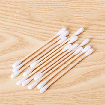 

2400 Pcs Cotton Swab Applicator Cotton Swab 8.5cm Sturdy Wooden Handle, Hygienic Cotton Swab Soft Bag Wooden Stick Double-Ended