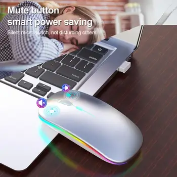 

2.4GHz Colorful Luminous Adjustable DPI Wireless Mouse Mute Ultra-thin Notebook Desktop Office Mouse Ergonomics Optical Mouse