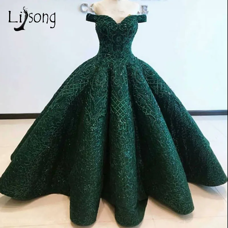 green puffy dress