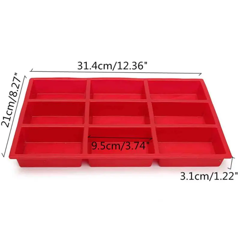 Chocolate Cake Mold Silicone 9 Holes Bread Tray Mold Dough Pastry Shaper DIY Bakery Baking Tools Silicone Cake Mold