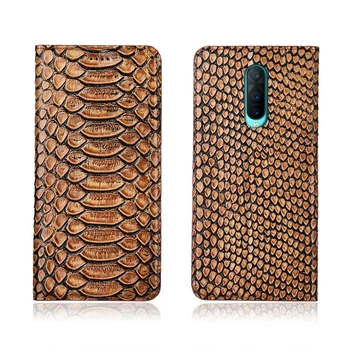 

Python pattern natural genuine leather flip cover card slot holder for PPO RX17 Pro phone bag for OPPO RX17 Neo phone case funda