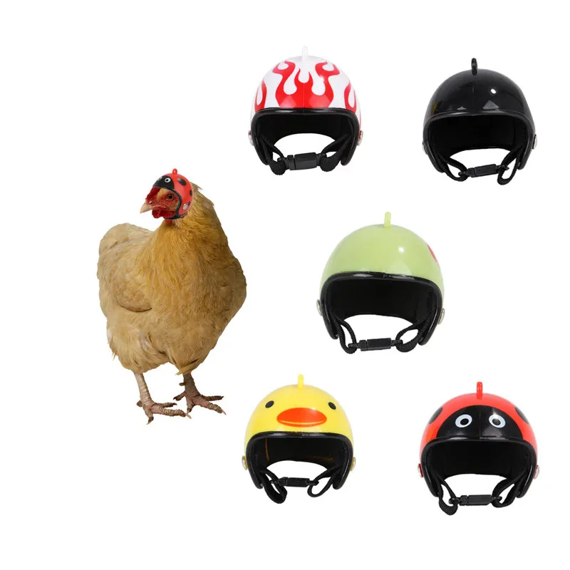 

2019 Fashion Funny Chicken Helmet Cute Cartoon Small Pet Bird Helmet Protection Head Safety Bird Chicken Pet Hat Pet Decoration