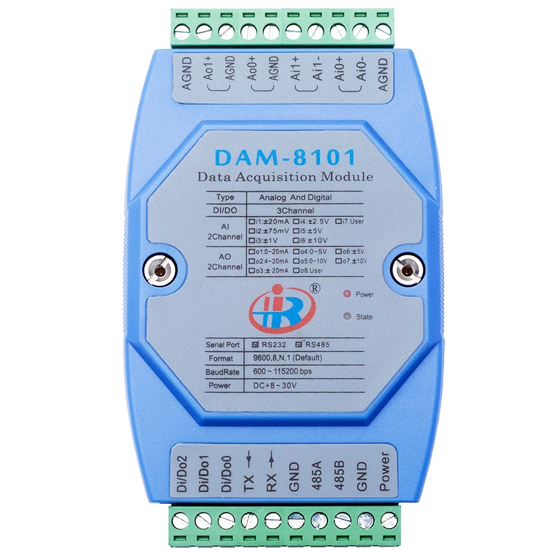Новый гибридный аналоговый цифровой входной и выходной модуль DAM8101 Modbus-RTU