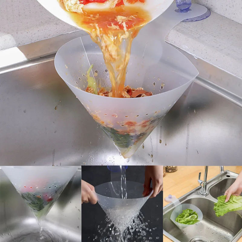 

New Kitchen Self-standing Drain Sink Leftovers Soup Juice Separated By Garbage Filter Foldable Simple Sink Anti-blocking Device