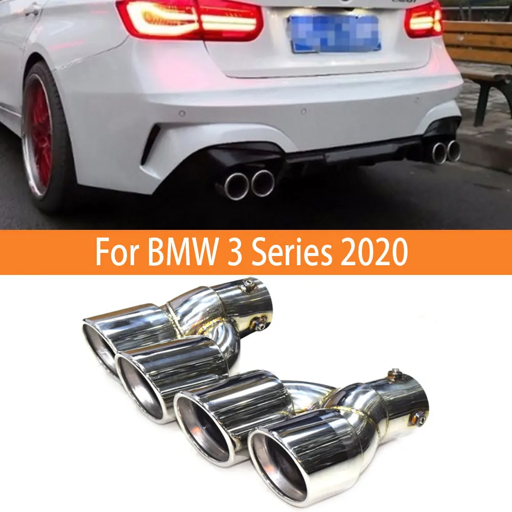 

Car Accessories 1 pair For BMW 3 Series 2020 Stainless Steel Exhaust Pipes Muffler Tail Pipes