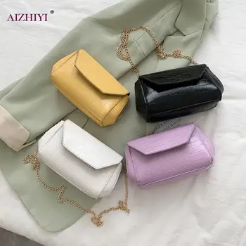 

Casual Crossbody Bag Women Alligator PU Leather Female Chain Flap Shoulder Pouch Vintage Crossbody Bags for Women Birthday Gifts