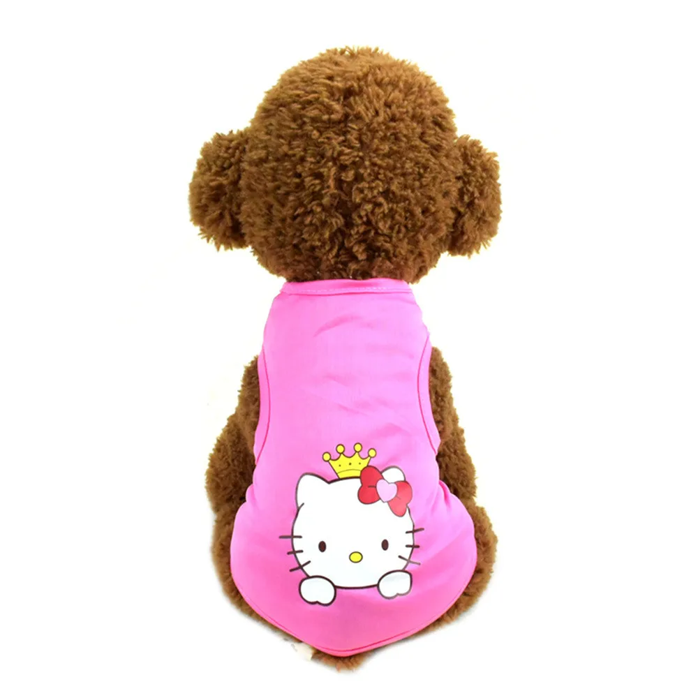Pet Cat Clothes for Cats Summer Vest T Shirt Dog Cat Clothes Costume for Small Dogs Cartoon Vest for Puppy 35 (13)