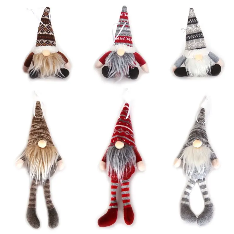 

Merry Christmas Long Hat Swedish Santa Gnome Plush Doll Ornament Hanging Xmas Tree Toy Holiday Home Party Decor