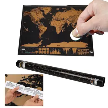 

Deluxe Erase World Scratch Map 82.5x59.5cm Room Home Office Decoration Log Big Size Wall Stickers